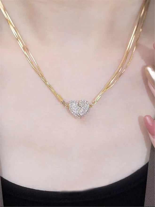 Double-Sided Magnetic Heart Necklace