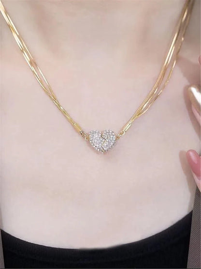 Double-Sided Magnetic Heart Necklace