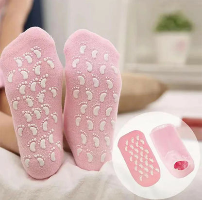Silicone Gel Moisturizing Ultra-Soft Spa Socks for Repair Dry Cracked Feet and Ankles, Skincare, Spa Moisturizing Gel Socks, Spa Socks for cracked heels, Spa Gel Socks.