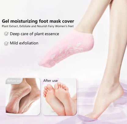 Silicone Gel Moisturizing Ultra-Soft Spa Socks for Repair Dry Cracked Feet and Ankles, Skincare, Spa Moisturizing Gel Socks, Spa Socks for cracked heels, Spa Gel Socks.