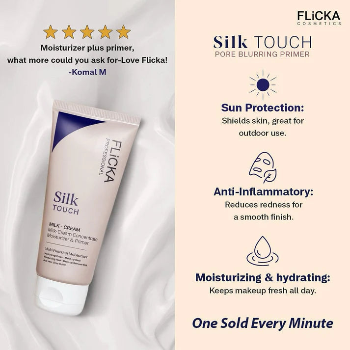 Flicka Silk Touch - 3 in 1 Moisturizer, Primer & Sunscreen for Face buy 1 get 1 free