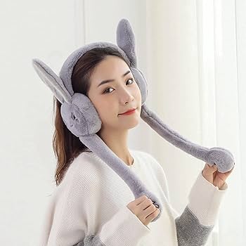 Premium Kids Plush Bunny Earmuffs - 1Pc