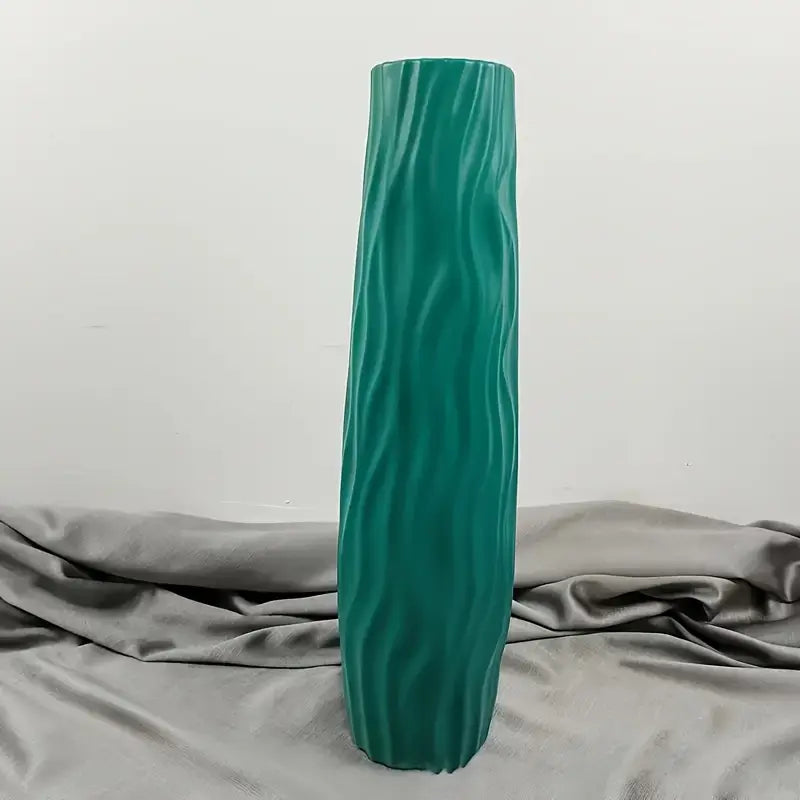 [Simple Floor Vase] High Simple Large Floor Vase | Hydroponic Plastic Imitation Ceramic White Black European Style Home Dry Flower Arrangement Living Room Deco