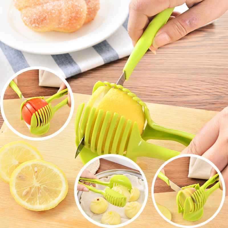 Kitchen Gadgets Plastic Potato Slicer Tomato Cutter Tool Shreadders Lemon Cutting Holder Cooking Tools Kitchen Accessories