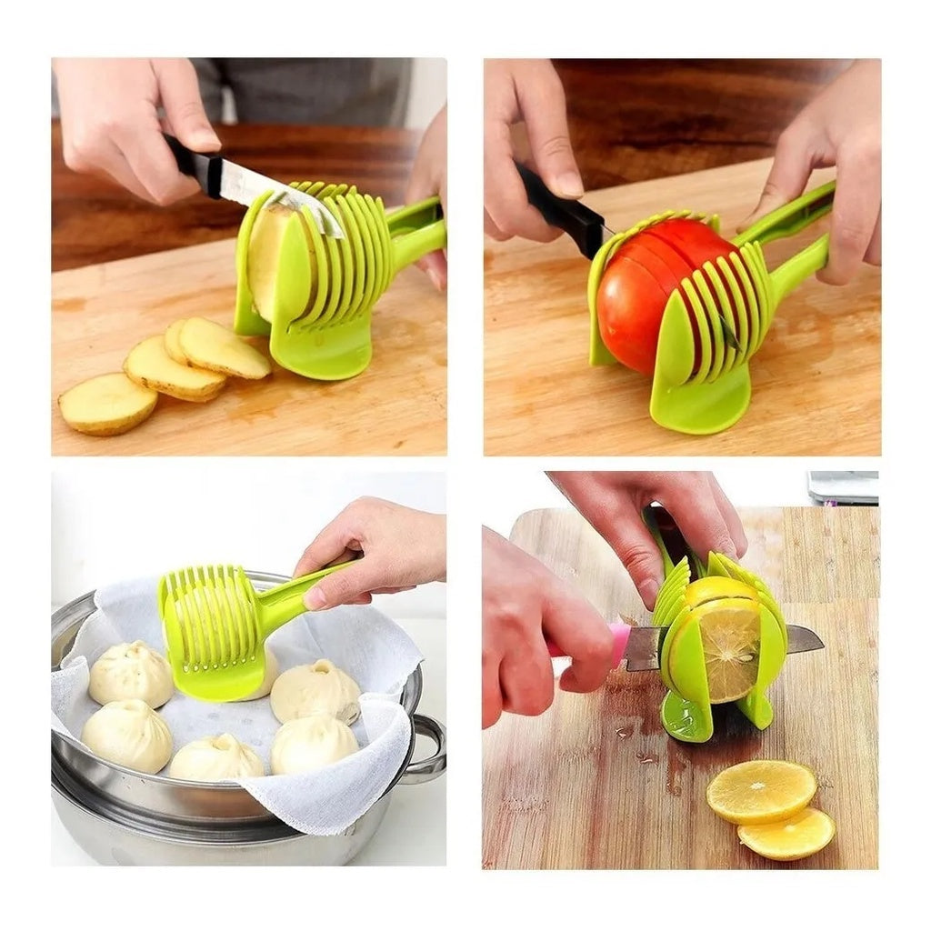 Kitchen Gadgets Plastic Potato Slicer Tomato Cutter Tool Shreadders Lemon Cutting Holder Cooking Tools Kitchen Accessories