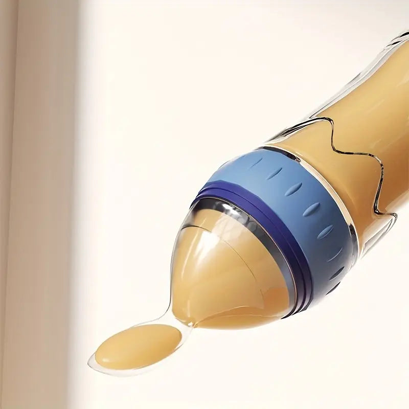 Mumlove Silicone Food Dispensing Spoon with Self-stand Suction Pad