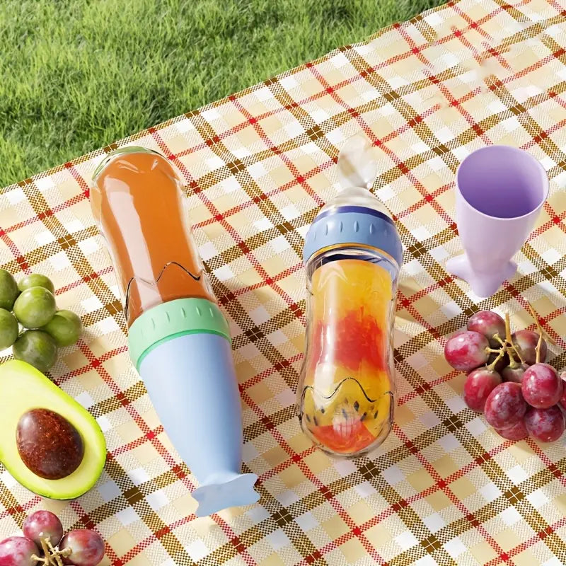 Mumlove Silicone Food Dispensing Spoon with Self-stand Suction Pad