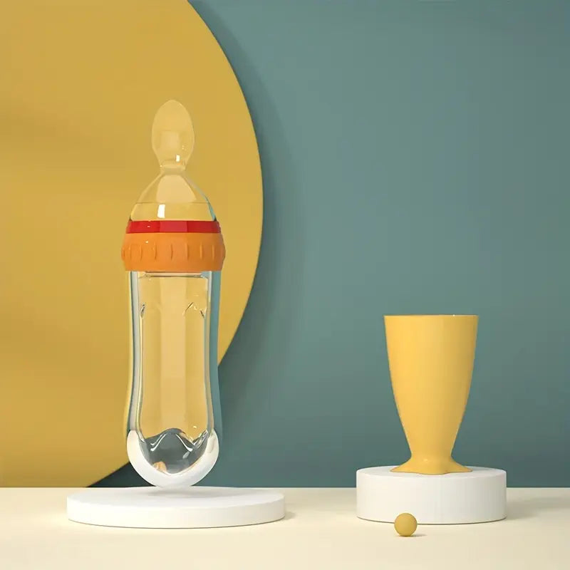 Mumlove Silicone Food Dispensing Spoon with Self-stand Suction Pad