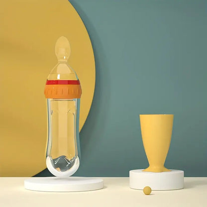 Mumlove Silicone Food Dispensing Spoon with Self-stand Suction Pad