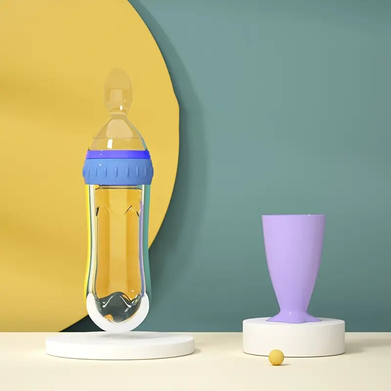 Mumlove Silicone Food Dispensing Spoon with Self-stand Suction Pad